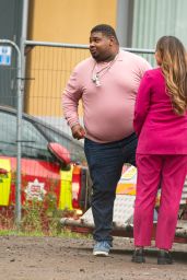 Kelly Brook and Big Narstie Filming a SlimFast Advert in Central London 11/24/2023