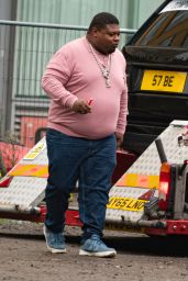 Kelly Brook and Big Narstie Filming a SlimFast Advert in Central London 11/24/2023