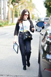 Lucy Hale Wears a Neil Young T-shirt and Black Jeans - LA 11/13/2023
