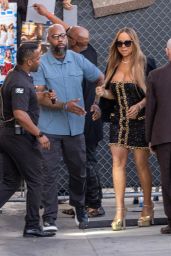 Mariah Carey in Black and Gold at Jimmy Kimmel Show in Hollywood 11/02/2023