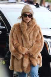 Olivia Wilde in a Fashionable Fur Coat in NYC 11/10/2023