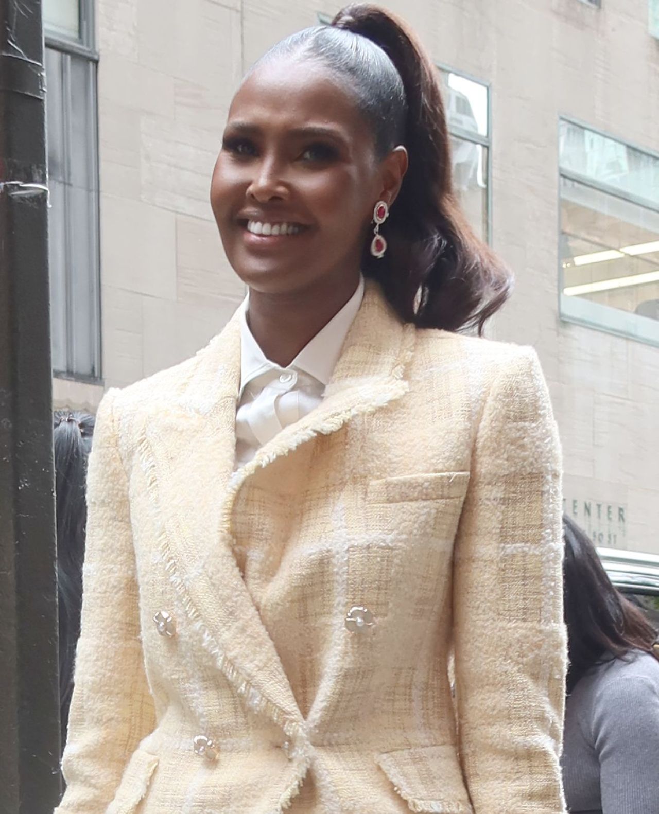 Ubah Hassan at Rockefeller Plaza in New York 10/31/2023 • CelebMafia