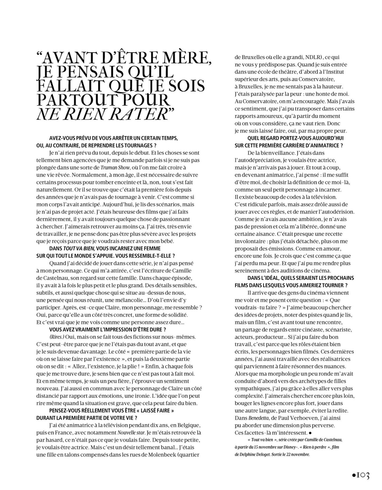 Virginie Efira - Madame Figaro 11/10/2023 Issue • CelebMafia