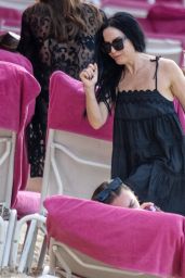 Andrea Corr on the Beach at Sandy Lane Hotel in Barbados 12/28/2023