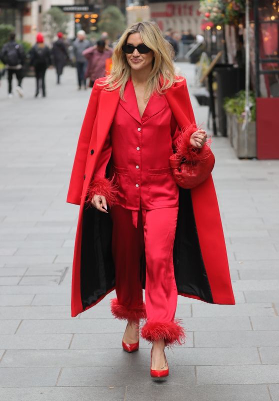 Ashley Roberts in Red Outfit in London 12/15/2023