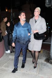 Brigitte Nielsen at Balenciaga After Party With Husband Mattia Dessì in West Hollywood 12/02/2023