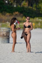 Chantel Jeffries and YesJulz on a Beach in Miami 12/27/2023