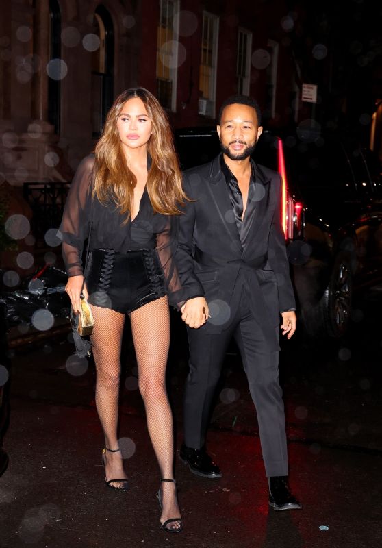 Chrissy Teigen and John Legend at The Polo Bar in NY 12/28/2023