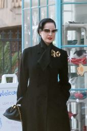 Dita Von Teese and Adam Rajcevich in All Black Outfits in Los Feliz 12/24/2023