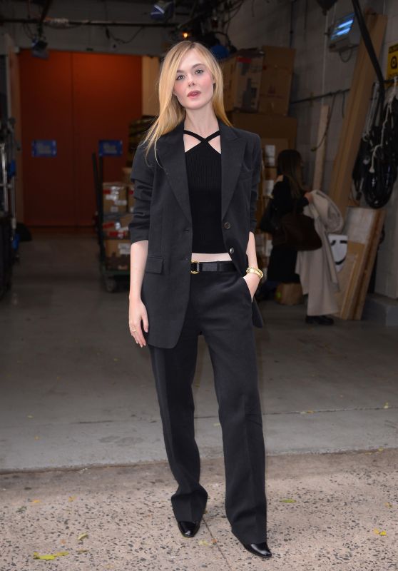 Elle Fanning - Arrives for a Taping of Live with Kelly & Mark in NYC 12/04/2023
