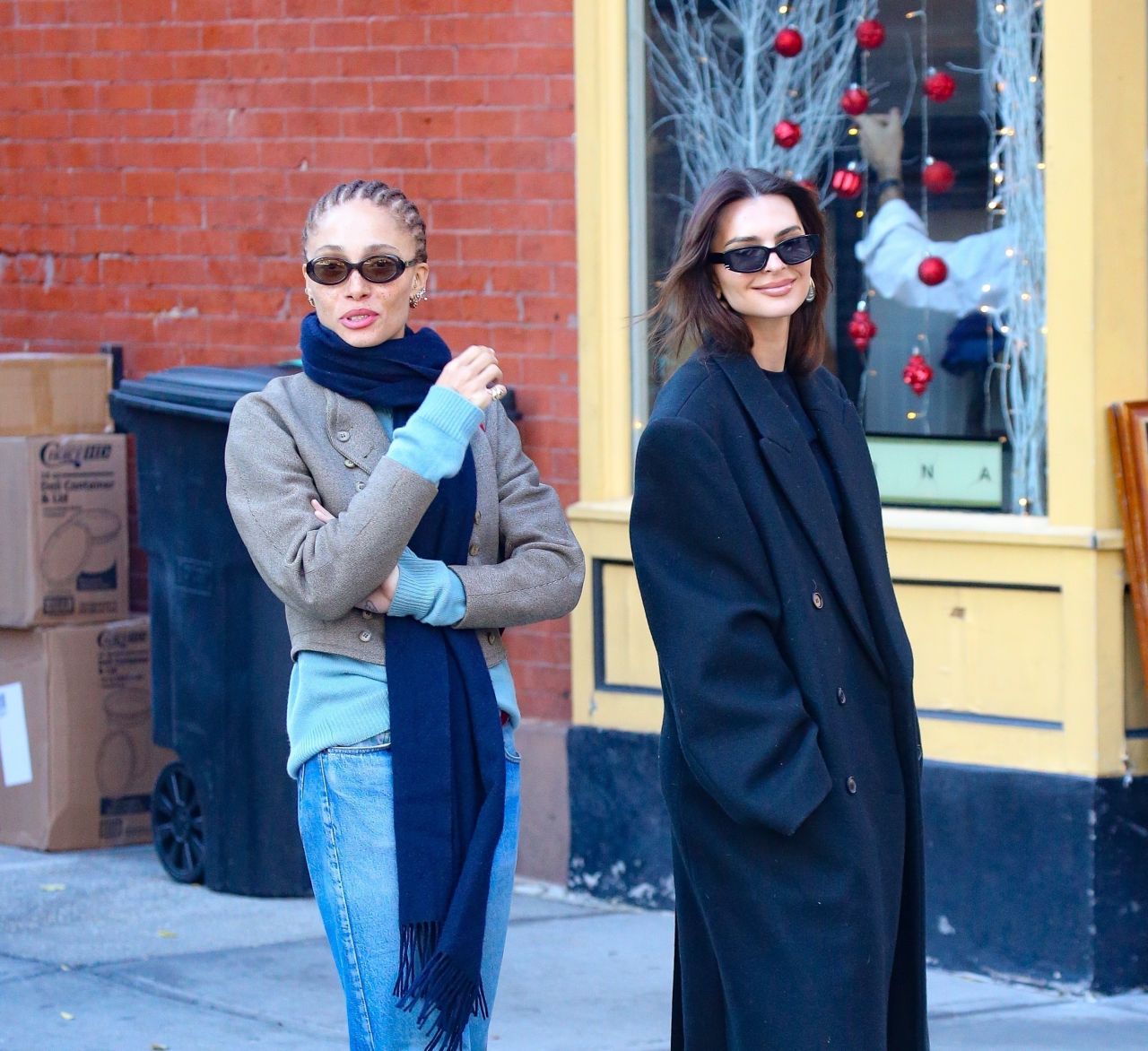 Emily Ratajkowski and Adwoa Aboah Out in New York's West Village 12/12