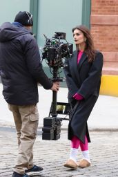 Emily Ratajkowski - Filming a Mascara commercial in New York 12/14/2023