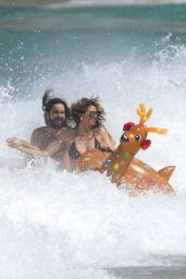 Heidi Klum on a Beach in St. Barts 12/21/2023