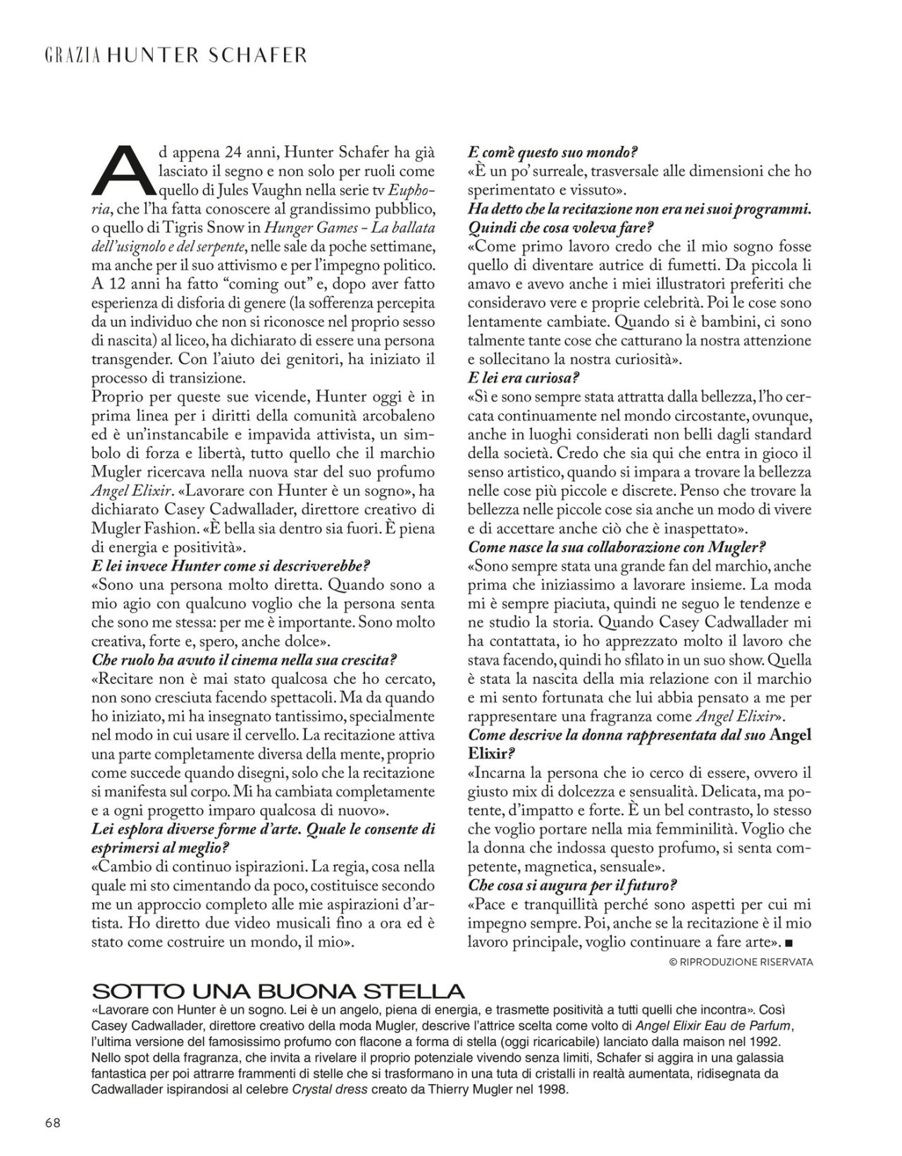 Hunter Schafer - Grazia Italia 12/28/2023 Issue • CelebMafia