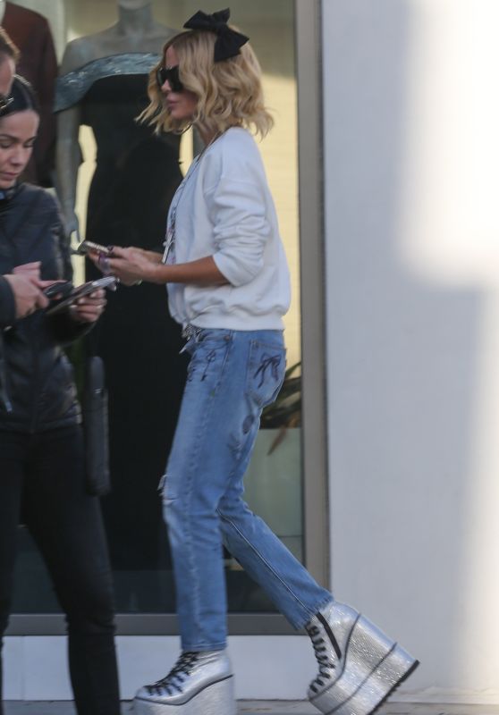 Kate Beckinsale Wears Wild Platform Shoes - Shopping in Beverly Hills 12/24/2023