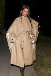 Kendall Jenner in Camel Brown Trench Coat - Wally’s in Beverly Hills 12/11/2023