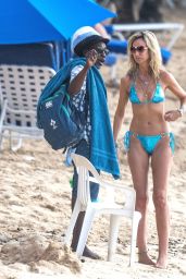 Lady Victoria Hervey in a Blue Bikini in Western Barbados 12/26/2023