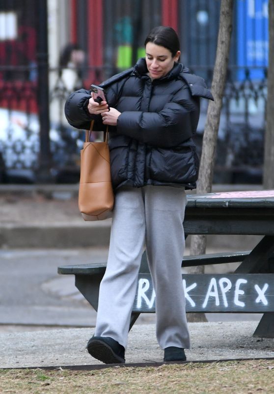 Lea Michele at a Park in New York City 12/17/2023