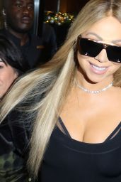 Mariah Carey in Leather Pants And Black Top in New York City 12/17/2023