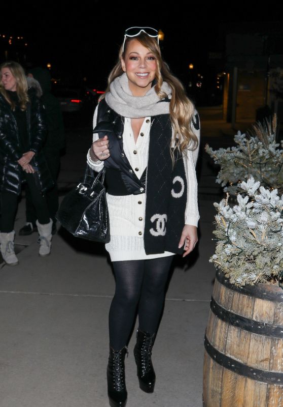 Mariah Carey - Leaving the French Alpine Bistro in Aspen 12/21/2023