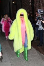 Nicki Minaj in a Colorful Ensemble - Leaving The Late Show With Stephen Colbert in NYC 12/11/2023