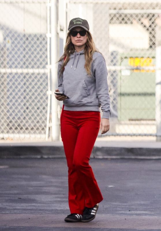 Olivia Wilde in Christmas Colors in Los Angeles 12/23/2023