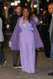 Oprah Winfrey in a Light Purple Outfit in New York 12/14/2023