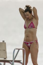 Rhea Durham Wearing Pink Bikini in Barbados 12/27/2023