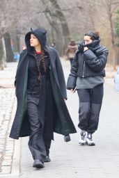 Rosalia in All-black Attire in Central Park in New York 12/25/2023