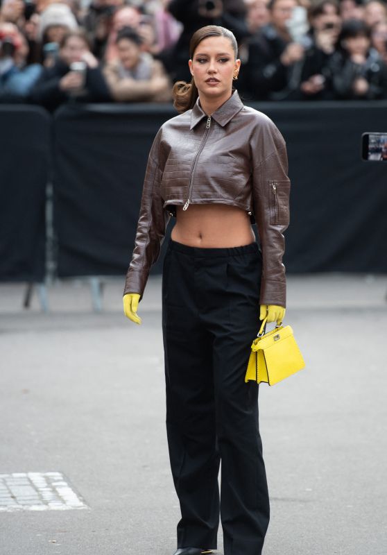 Adèle Exarchopoulos Arriving at Fendi Haute Couture Week in Paris 01/25/2024