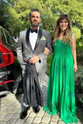 Alyssa Milano in Green Dress - Preparation for Critics Choice Awards 01/14/2024