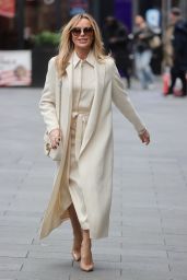 Amanda Holden in a Cream Dress and Coat at Heart Breakfast in London 01/30/2024