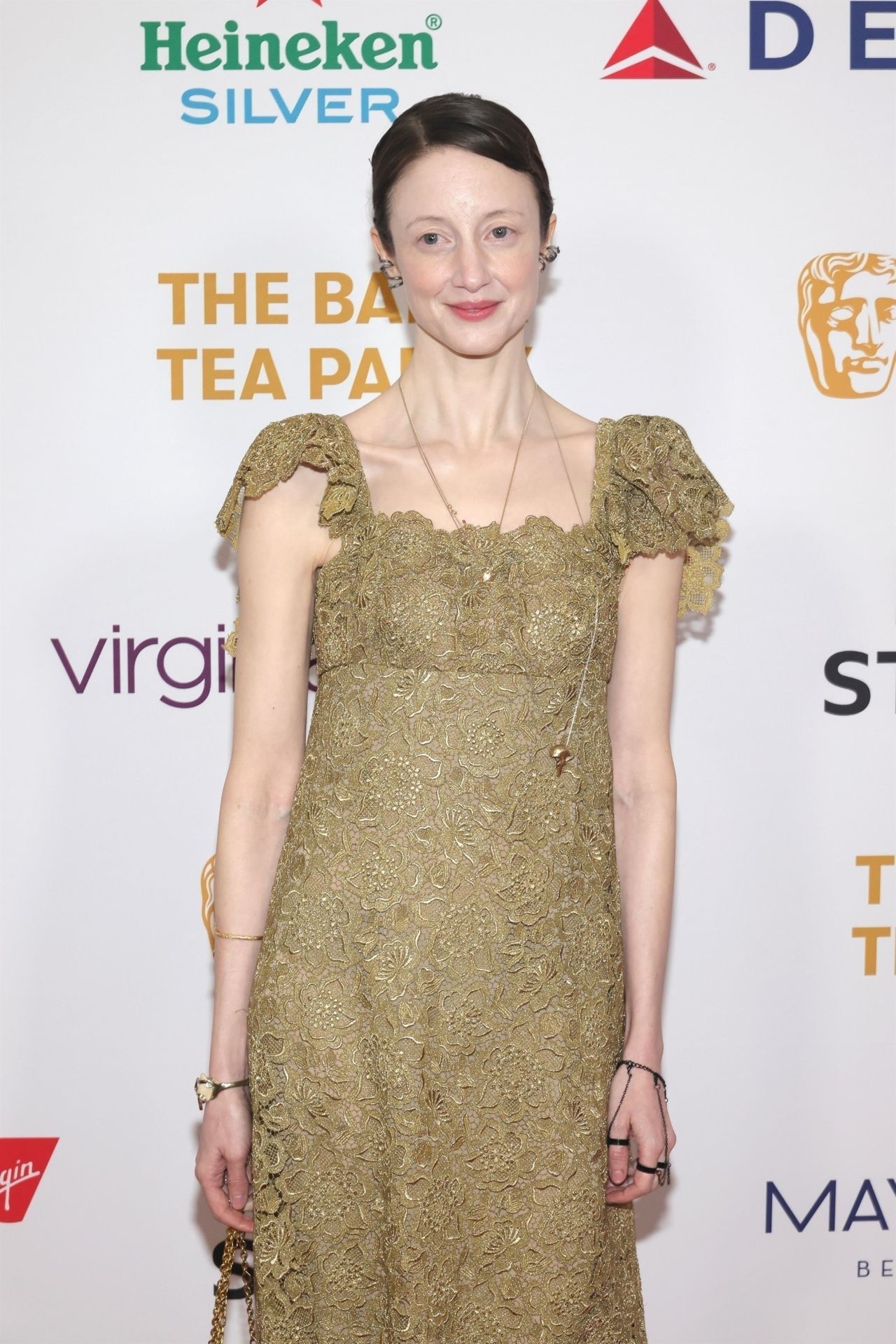 Andrea Riseborough at BAFTA Tea Party in Beverly Hills 01/13/2024 ...