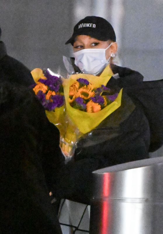 Ariana Grande Arriving at JFK Airport in New York 01/21/2024