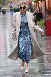 Ashley Roberts Wearing a Snakeskin Dress in London 01/23/2024