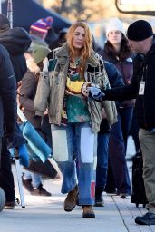 Blake Lively at "It Ends with Us" Set in Jersey City 01/05/2024