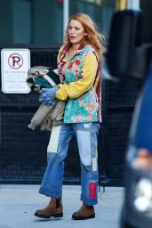 Blake Lively at "It Ends with Us" Set in Jersey City 01/05/2024