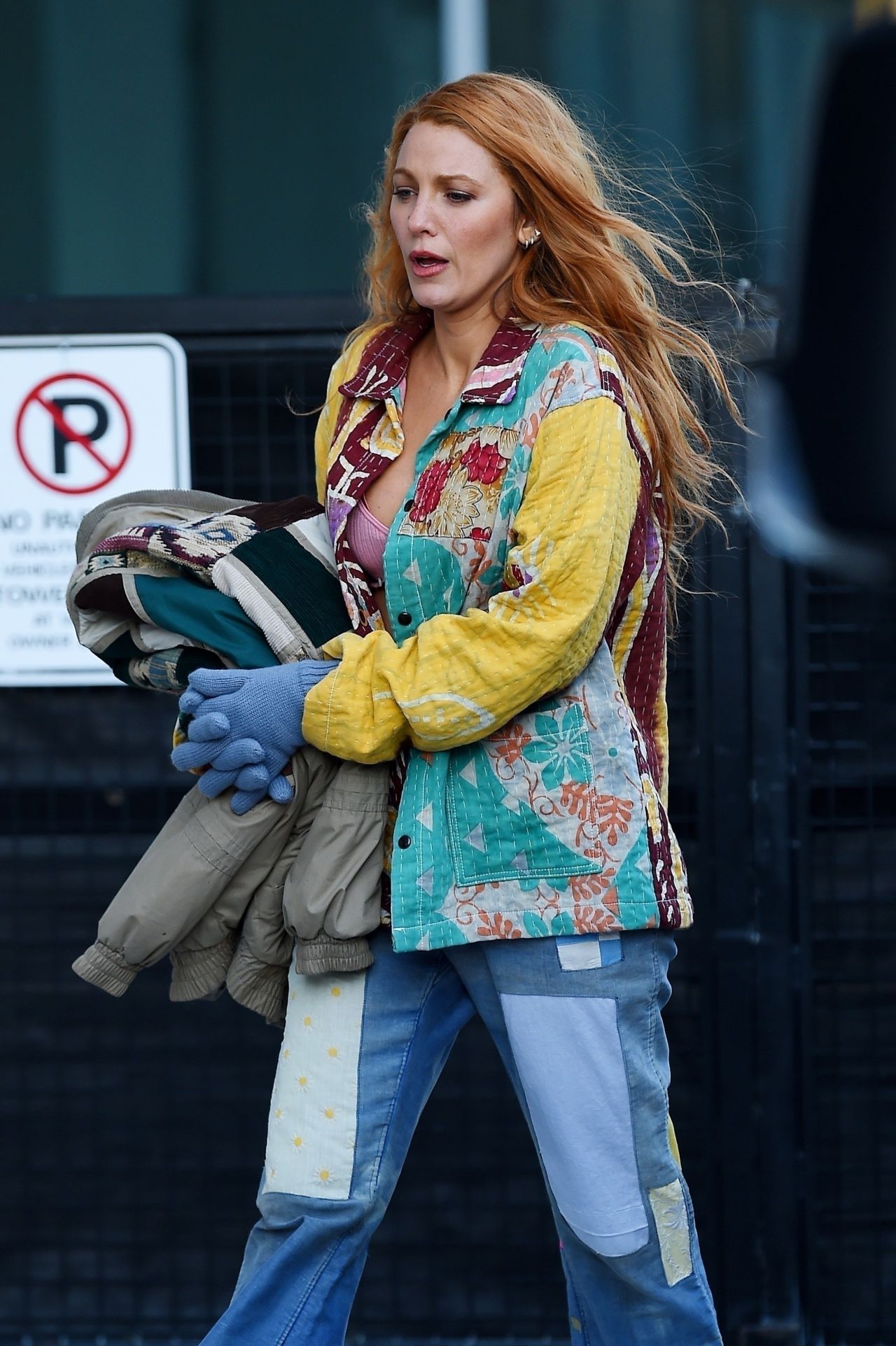 Blake Lively at "It Ends with Us" Set in Jersey City 01/05/2024