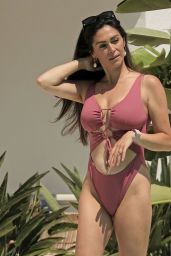 Casey Batchelor in a Pink Swimsuit in Tenerife 01/16/2024