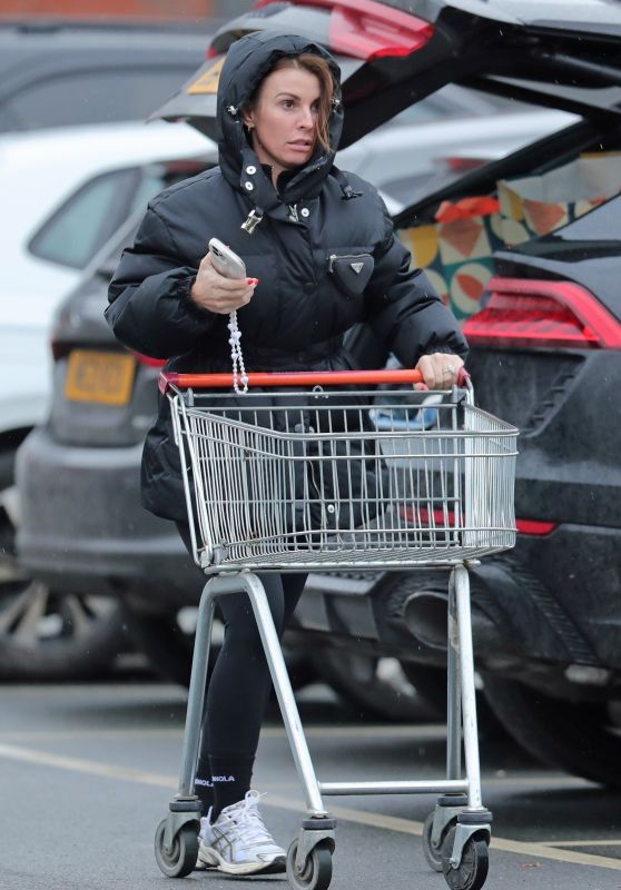 Coleen Rooney in a Prada Jacket Shopping in Wilmslow Cheshire 01/20/2024