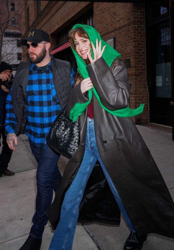 Dakota Johnson Leaving Her Hotel in New York 01/22/2024