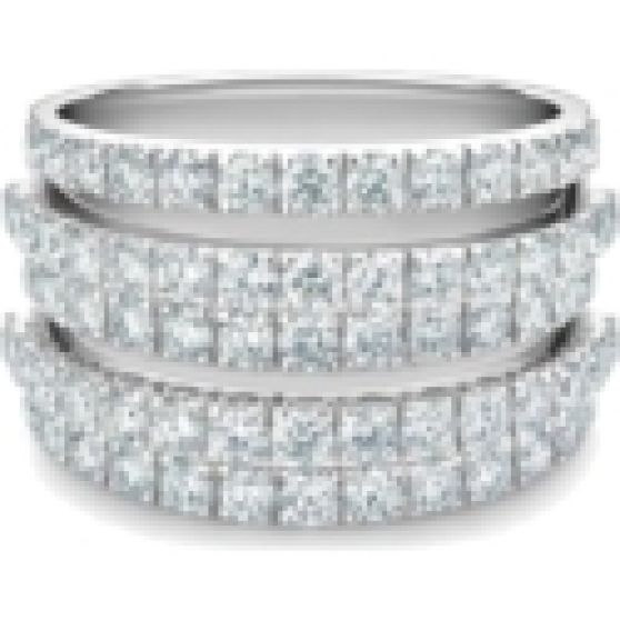 De Beers Db Classic Five Line Band in White Gold