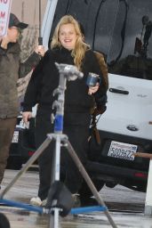 Elisabeth Moss on the Set of "Shell" in Los Angeles 01/22/2024