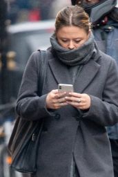 Emily Atack and Nuclear Scientist Dr. Alistair Garner Out in Chilly London 01/17/2024