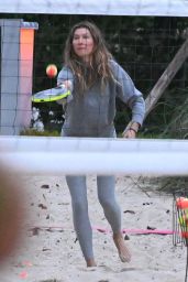 Gisele Bundchen Playing Beach Tennis in Miami 01/17/2024