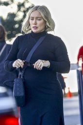 Hilary Duff in a Black Dress in Studio City 01/14/2024