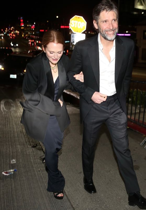 Julianne Moore and Bart Freundlich Leaving the Golden Globe Afterparty at Chateau Marmont 01/08/2024