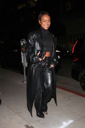 Karrueche Tran in All Black Leather in Beverly Hills 01/10/2024