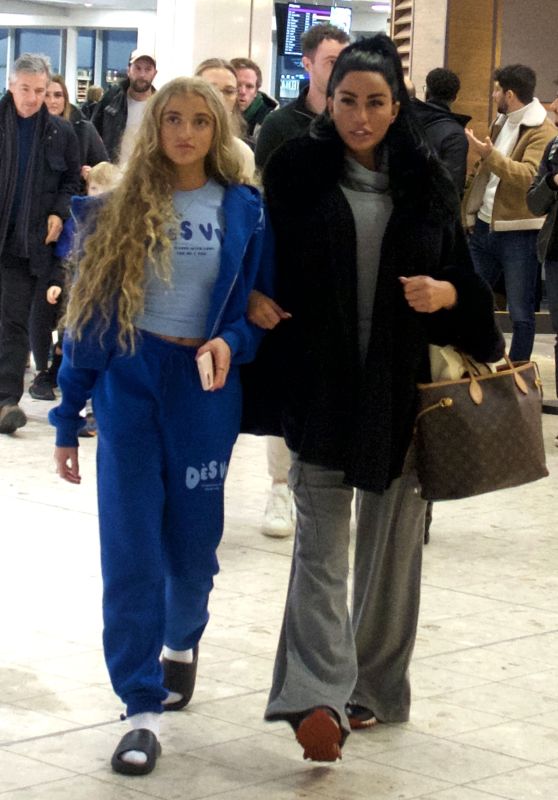 Katie Price and Princess Andre Arrive Back in the UK From Ireland 01/17/2024
