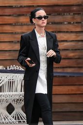 Katy Perry in a White Shirt and Black Coat at Maxfield in Los Angeles 01/25/2024